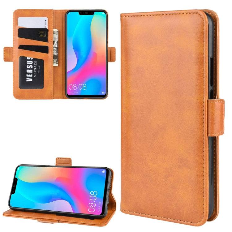 For Huawei Nova 3i Double Buckle Crazy Horse Business Mobile Phone Holster with Card Wallet Bracket Function
