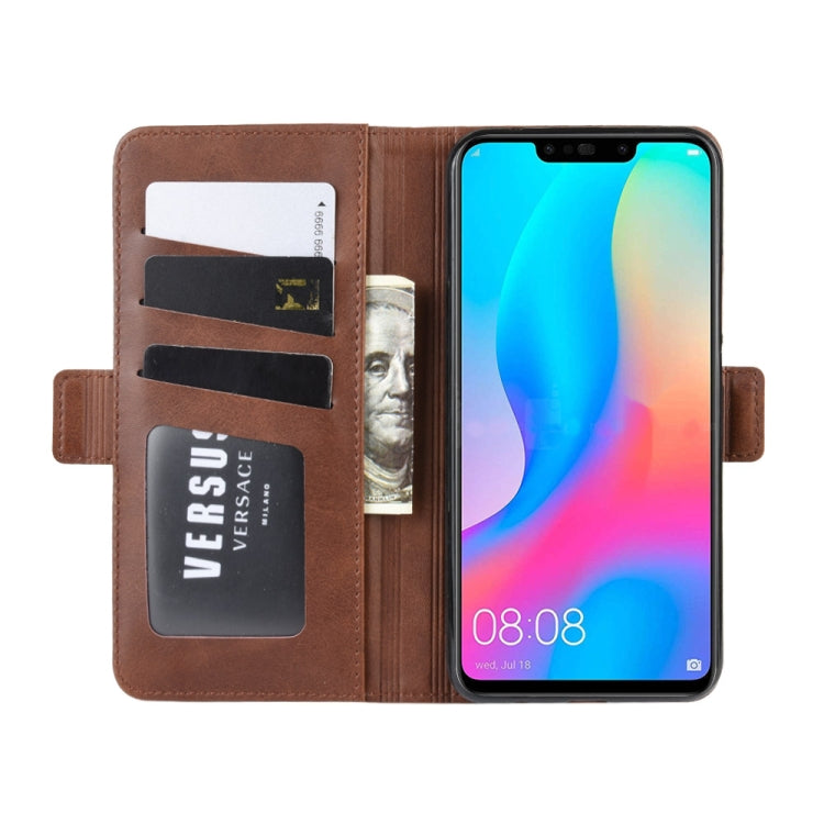 For Huawei Nova 3i Double Buckle Crazy Horse Business Mobile Phone Holster with Card Wallet Bracket Function