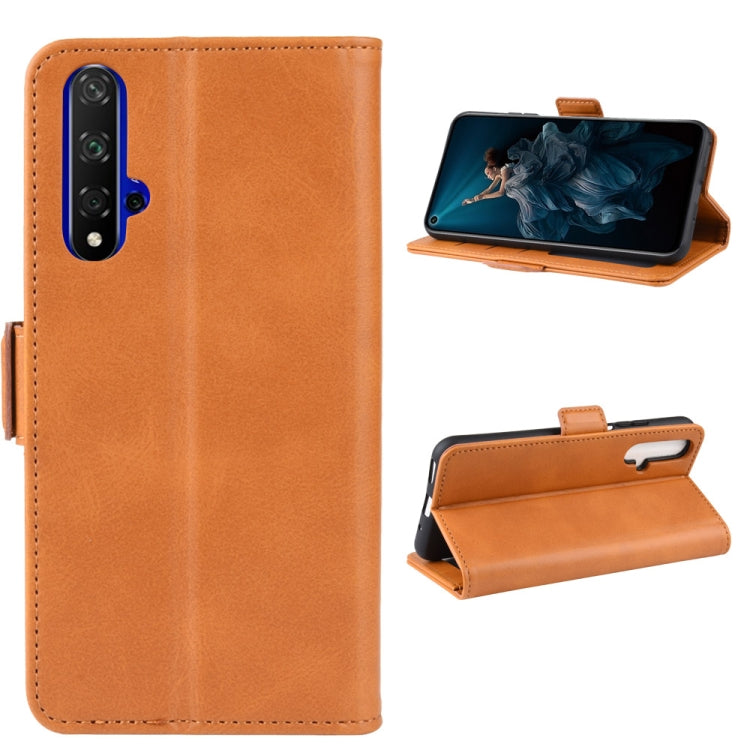For Huawei Honor 20/Nova 5T Double Buckle Crazy Horse Business Mobile Phone Holster with Card Wallet Bracket Function