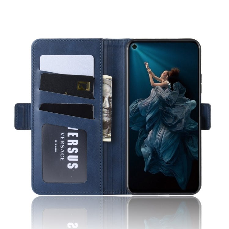 For Huawei Honor 20/Nova 5T Double Buckle Crazy Horse Business Mobile Phone Holster with Card Wallet Bracket Function