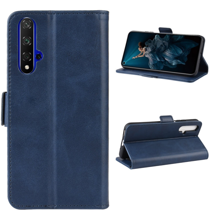 For Huawei Honor 20/Nova 5T Double Buckle Crazy Horse Business Mobile Phone Holster with Card Wallet Bracket Function