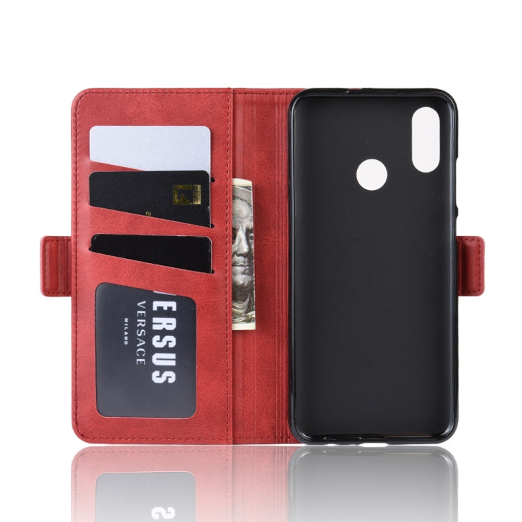 For Huawei Honor 10 Lite / P Smart 2019 / Nova Lite 3 Double Buckle Crazy Horse Business Mobile Phone Holster with Card Wallet Bracket Function