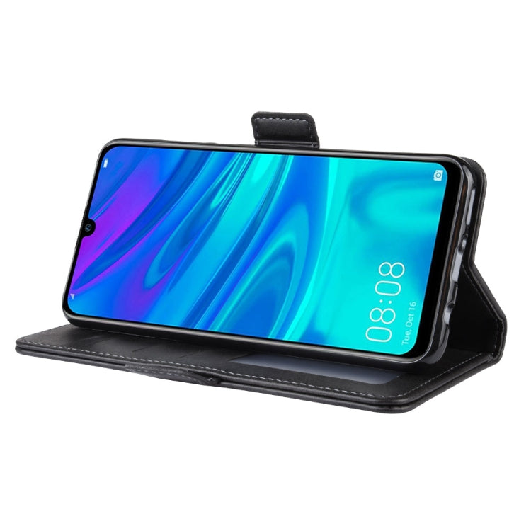 For Huawei P30 Lite / Nova 4e Double Buckle Crazy Horse Business Mobile Phone Holster with Card Wallet Bracket Function