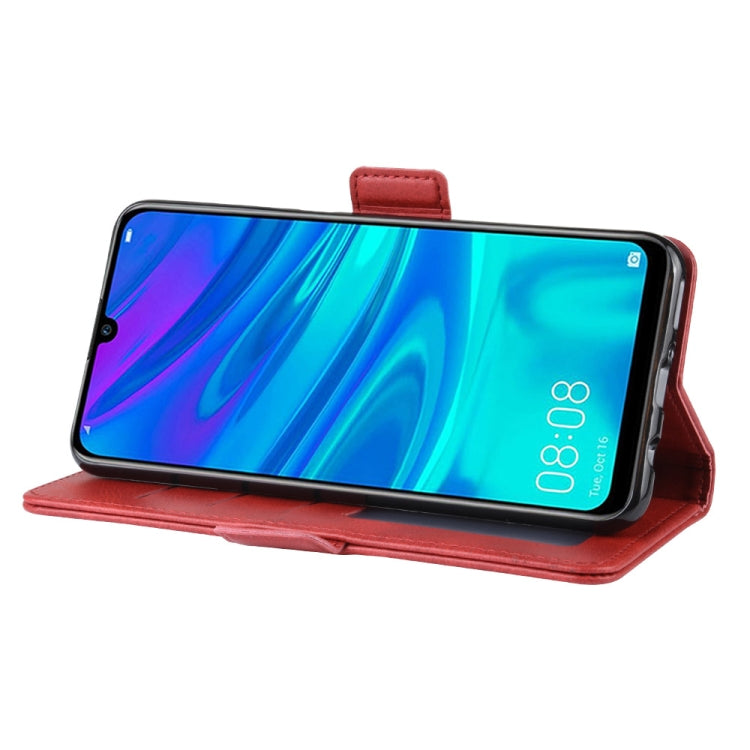 For Huawei P30 Lite / Nova 4e Double Buckle Crazy Horse Business Mobile Phone Holster with Card Wallet Bracket Function