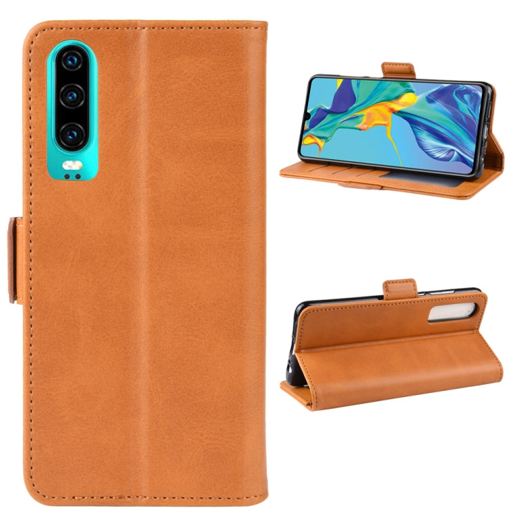 For Huawei P30 Dual-side Magnetic Buckle Horizontal Flip Leather Case with Holder & Card Slots & Wallet & Photo Frame