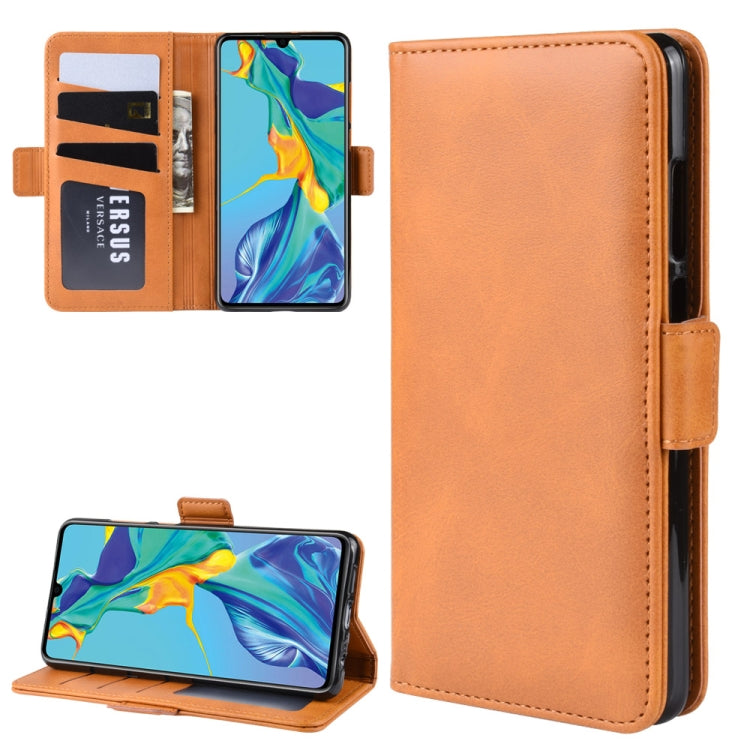 For Huawei P30 Dual-side Magnetic Buckle Horizontal Flip Leather Case with Holder & Card Slots & Wallet & Photo Frame