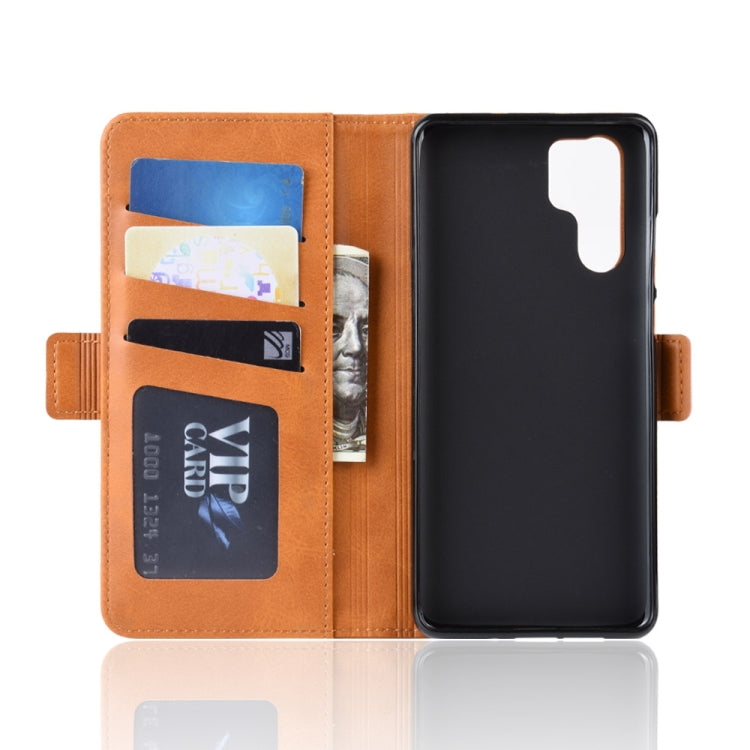 For Huawei P30 Pro Double Buckle Crazy Horse Business Mobile Phone Holster with Card Wallet Bracket Function
