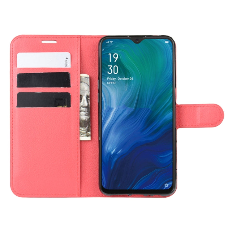 For Oppo Reno A Litchi Texture Horizontal Flip Leather Case with Wallet & Holder & Card Slots