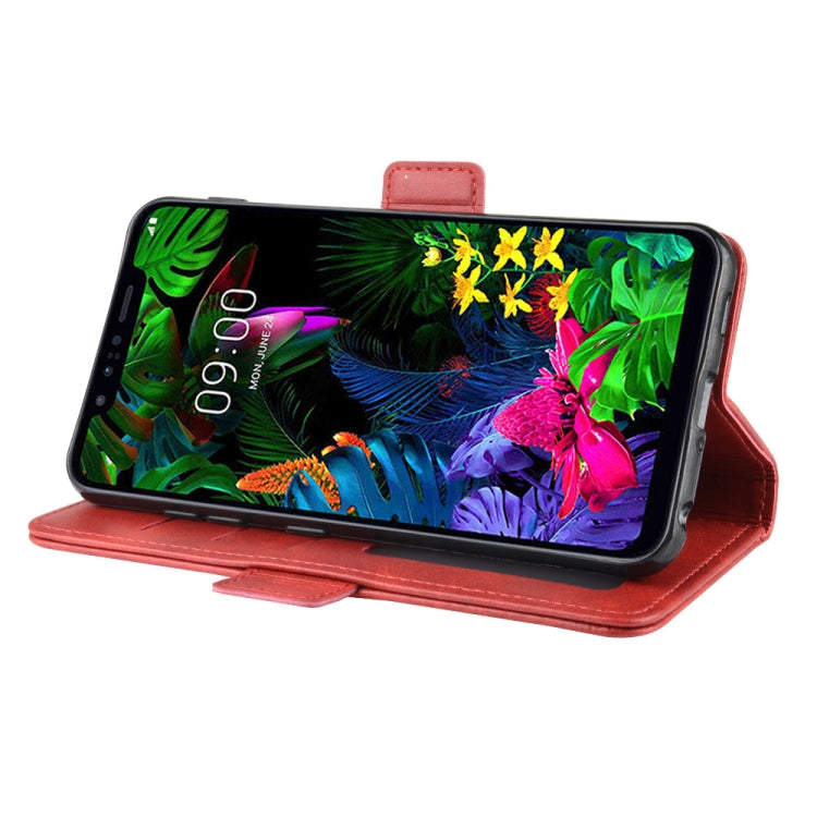 For LG G8S ThinQ Double Buckle Crazy Horse Business Mobile Phone Holster with Card Wallet Bracket Function
