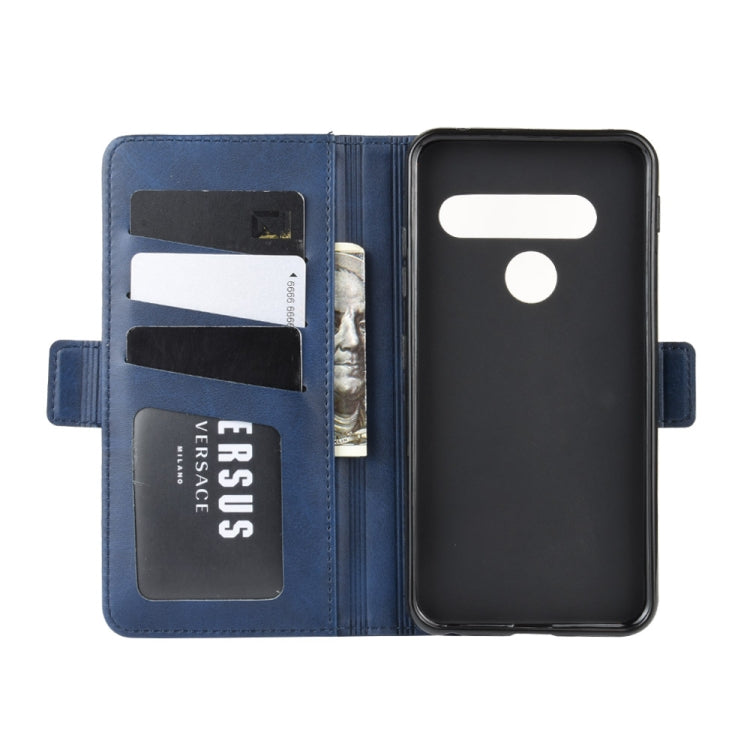 For LG G8S ThinQ Double Buckle Crazy Horse Business Mobile Phone Holster with Card Wallet Bracket Function