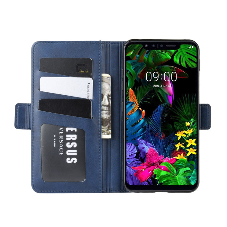 For LG G8S ThinQ Double Buckle Crazy Horse Business Mobile Phone Holster with Card Wallet Bracket Function