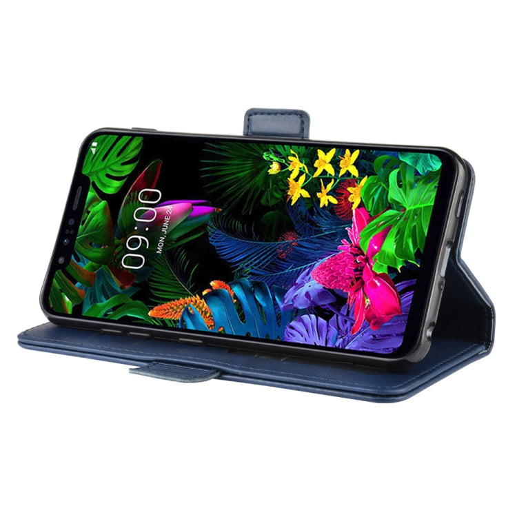 For LG G8S ThinQ Double Buckle Crazy Horse Business Mobile Phone Holster with Card Wallet Bracket Function