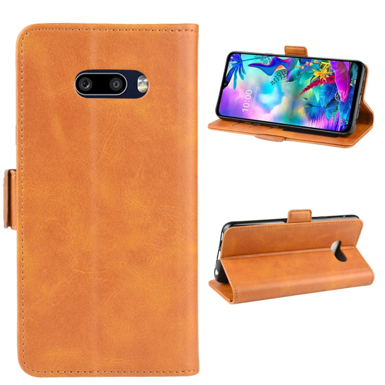 For LG G8X ThinQ Double Buckle Crazy Horse Business Mobile Phone Holster with Card Wallet Bracket Function