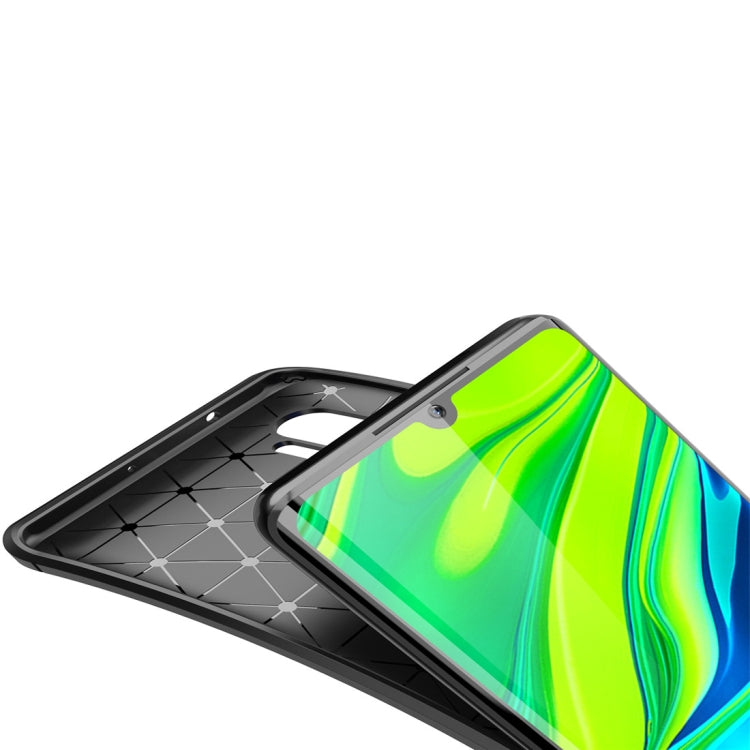 For Xiaomi Mi CC9 Pro / Note 10 Beetle Series Carbon Fiber Texture Shockproof TPU Case