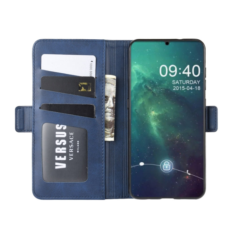 For Nokia 6.2 Double Buckle Crazy Horse Business Mobile Phone Holster with Card Wallet Bracket Function