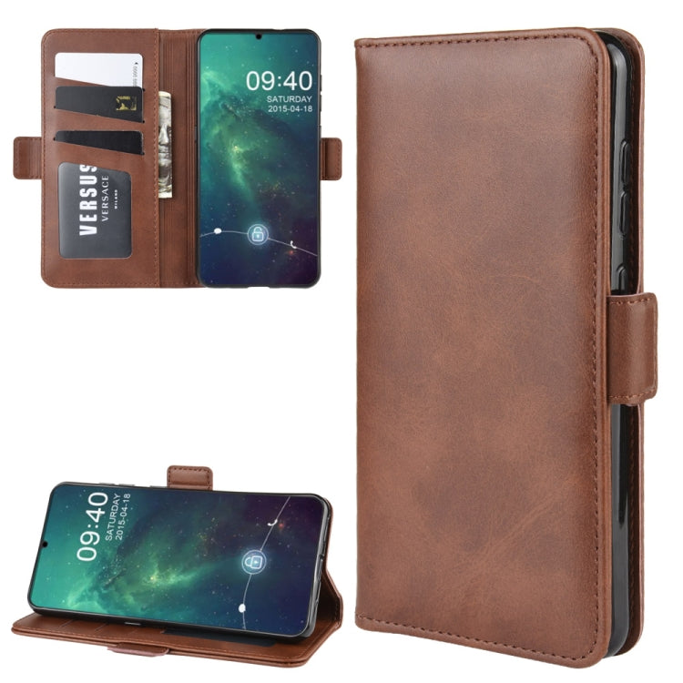 For Nokia 6.2 Double Buckle Crazy Horse Business Mobile Phone Holster with Card Wallet Bracket Function