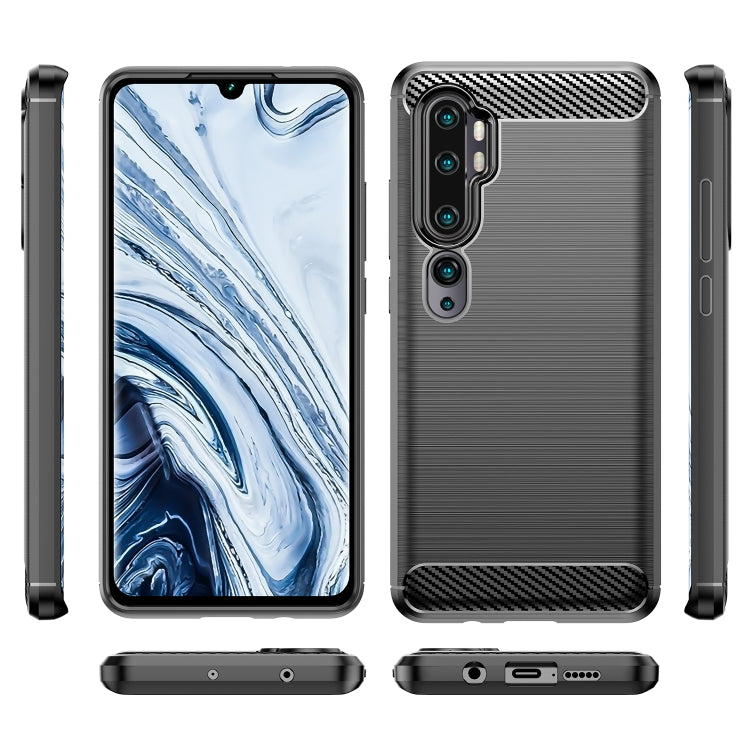 For Xiaomi Mi CC9 Pro / Note10 Brushed Texture Carbon Fiber TPU Case