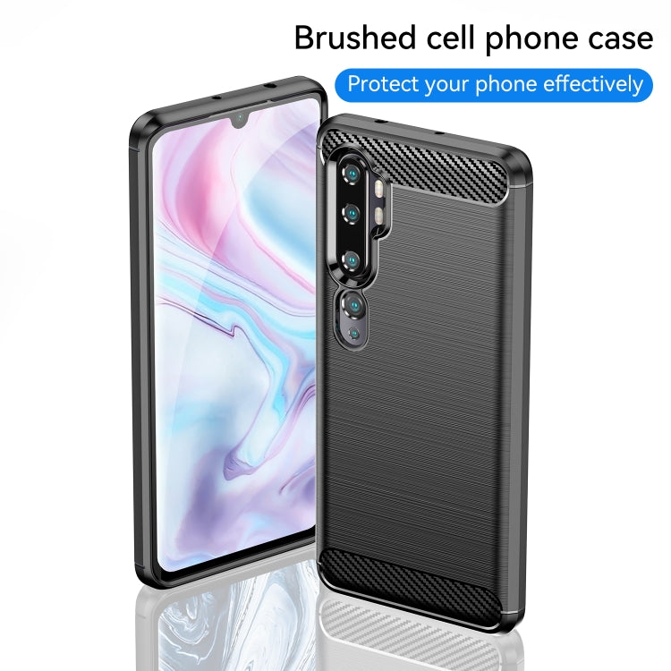 For Xiaomi Mi CC9 Pro / Note10 Brushed Texture Carbon Fiber TPU Case