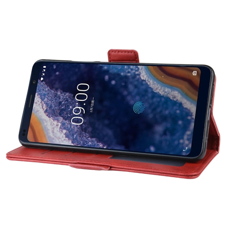 For Nokia 9 PureView Double Buckle Crazy Horse Business Mobile Phone Holster with Card Wallet Bracket Function