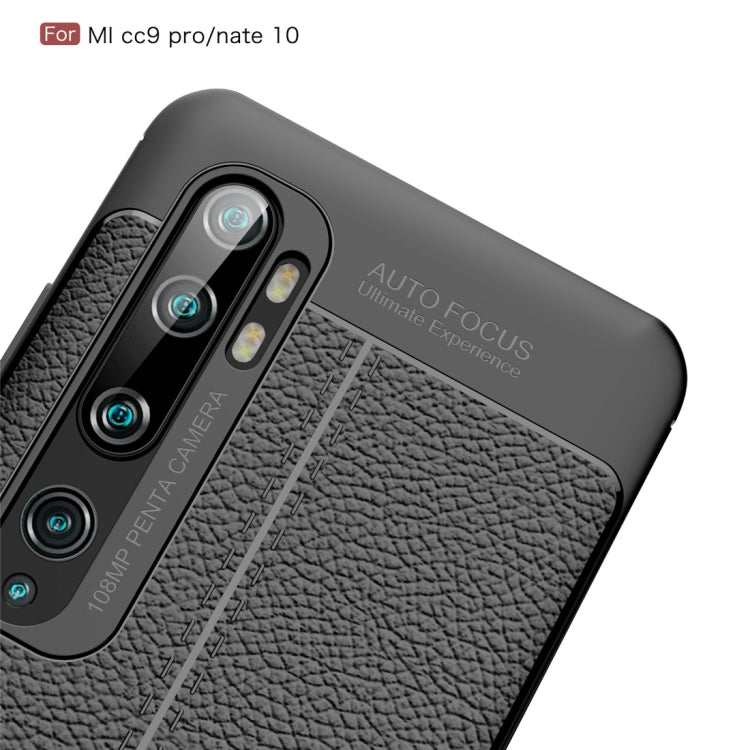 For Xiaomi Mi CC9 Pro / Note 10 Litchi Texture TPU Shockproof Case(Black)
