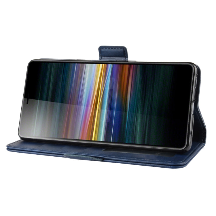 For Sony Xperia L3 Double Buckle Crazy Horse Business Mobile Phone Holster with Card Wallet Bracket Function