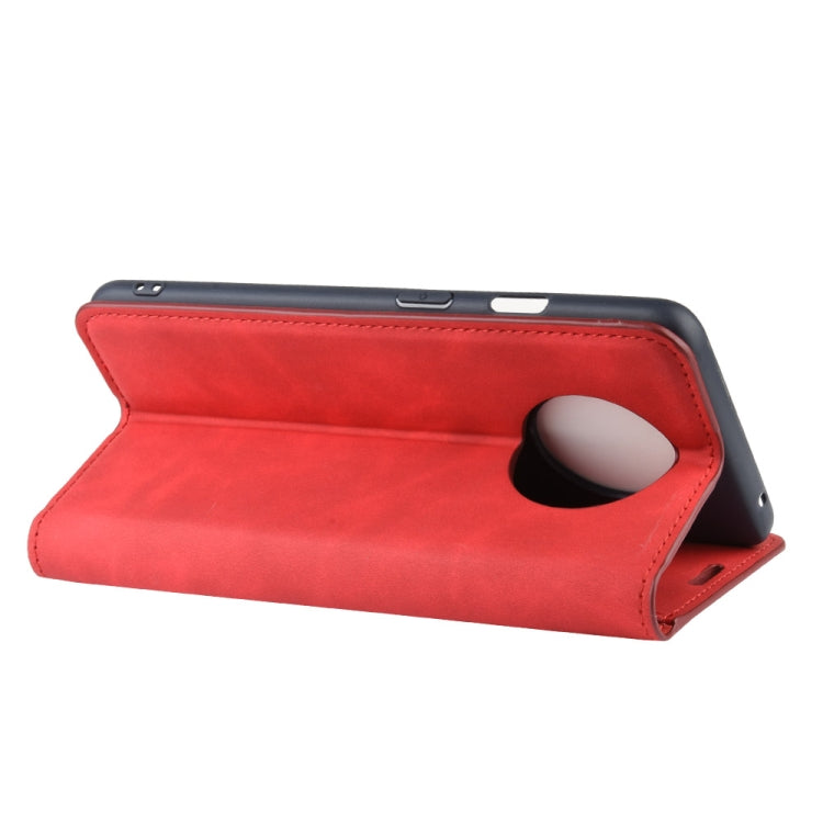 For OnePlus 7T Retro-skin Business Magnetic Suction Leather Case with Purse-Bracket-Chuck