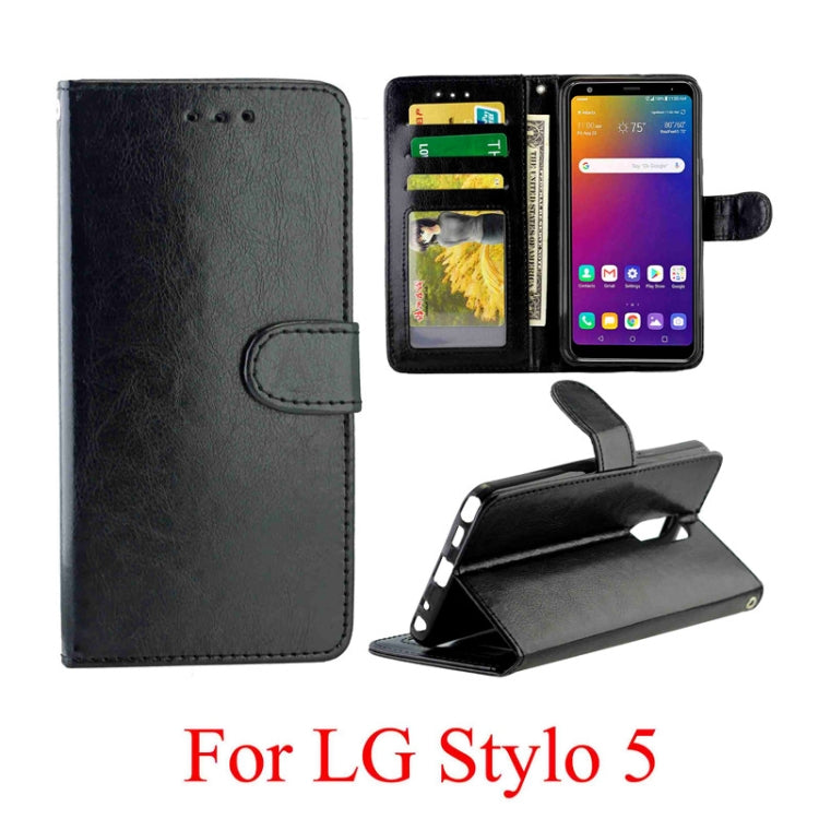 For LG Stylo 5 Crazy Horse Texture Horizontal Flip Leather Case with Holder & Card Slots & Wallet & Photo Frame
