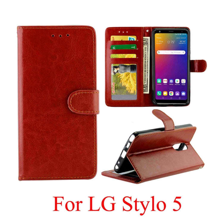 For LG Stylo 5 Crazy Horse Texture Horizontal Flip Leather Case with Holder & Card Slots & Wallet & Photo Frame