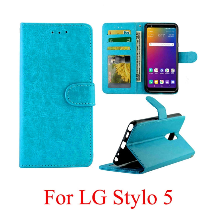 For LG Stylo 5 Crazy Horse Texture Horizontal Flip Leather Case with Holder & Card Slots & Wallet & Photo Frame