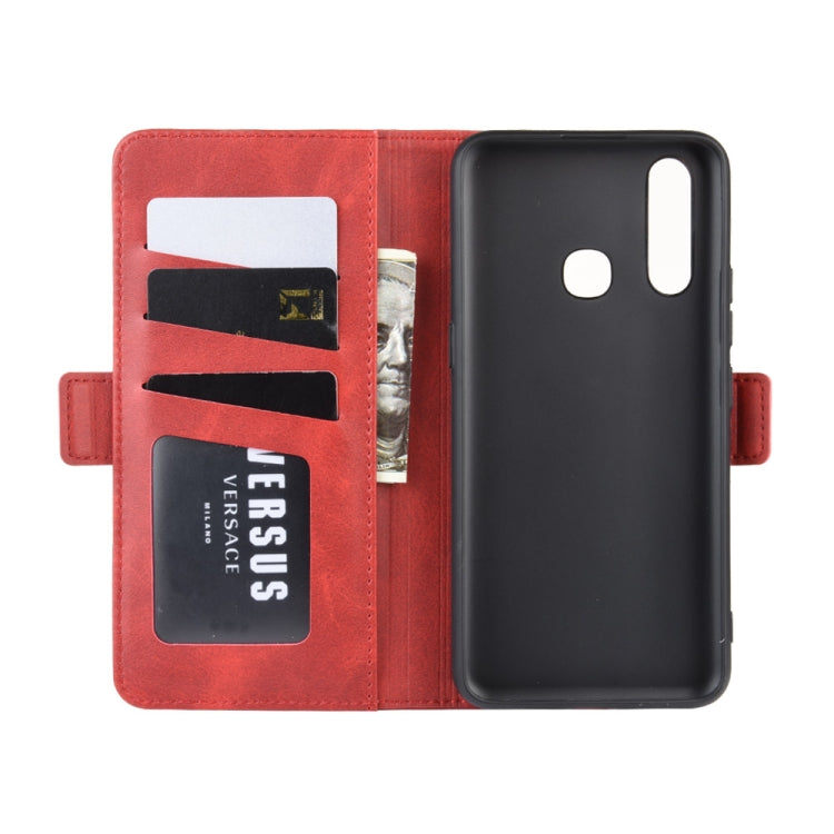 For Vivo Z5x / Z1 Pro  Double Buckle Crazy Horse Business Mobile Phone Holster with Card Wallet Bracket Function