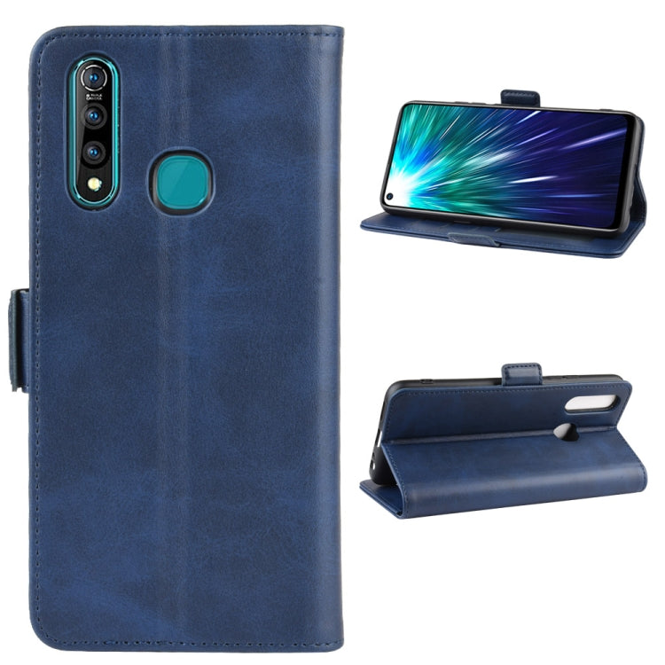 For Vivo Z5x / Z1 Pro  Double Buckle Crazy Horse Business Mobile Phone Holster with Card Wallet Bracket Function