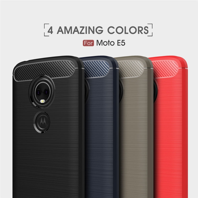 For Motorola Moto E5 / G6 Play Brushed Texture Carbon Fiber TPU Case