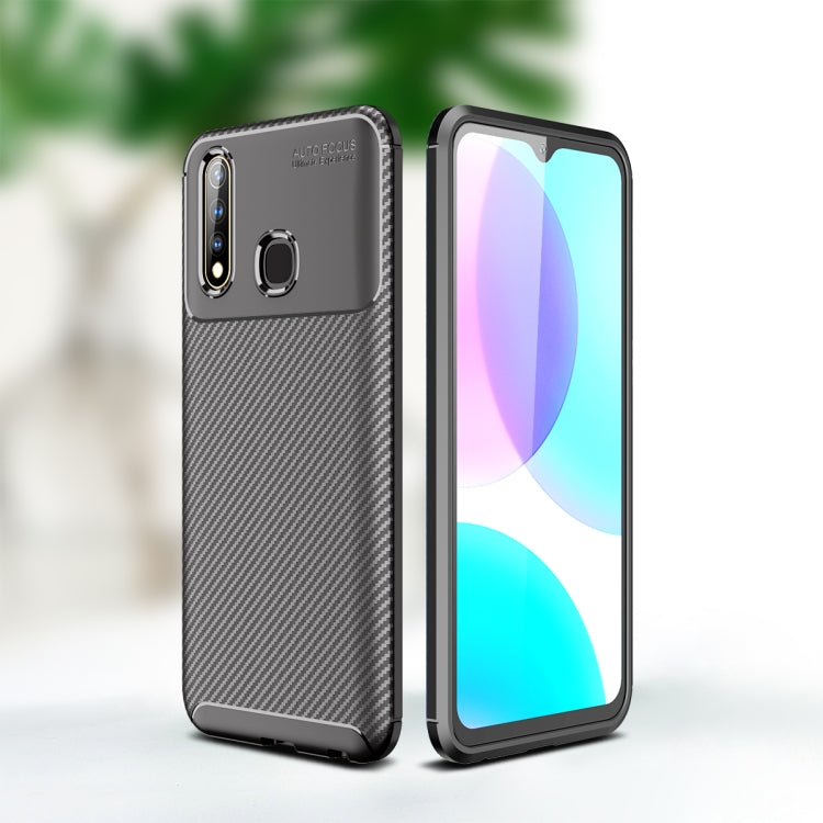 For Vivo U3 / Y19 Carbon Fiber Texture Shockproof TPU Case