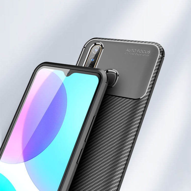 For Vivo U3 / Y19 Carbon Fiber Texture Shockproof TPU Case