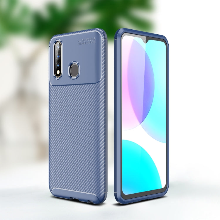 For Vivo U3 / Y19 Carbon Fiber Texture Shockproof TPU Case