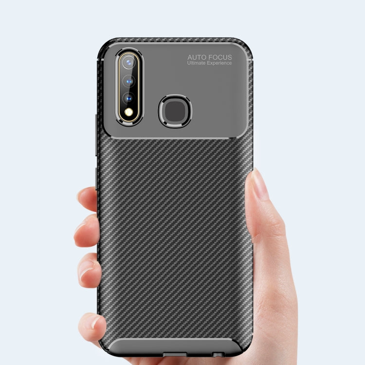 For Vivo U3 / Y19 Carbon Fiber Texture Shockproof TPU Case