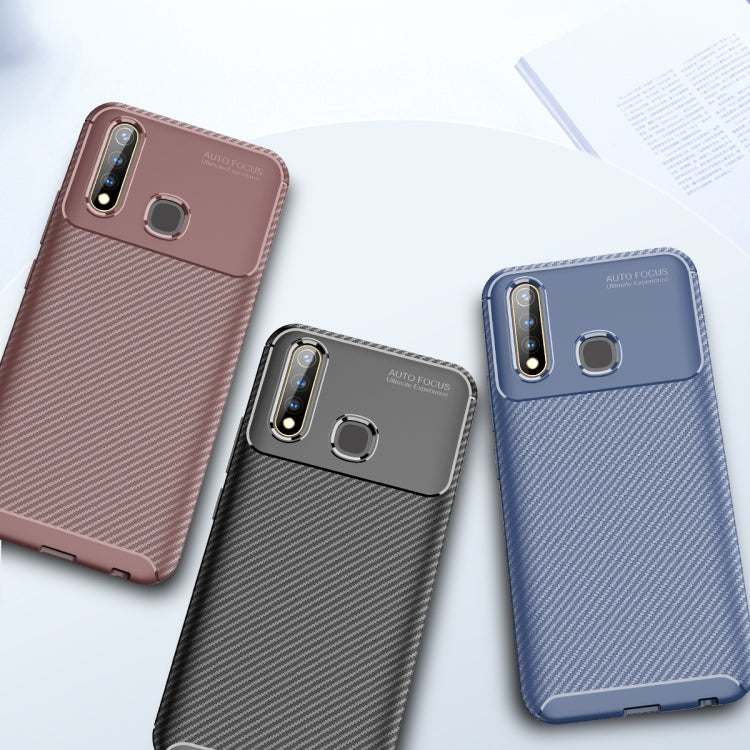 For Vivo U3 / Y19 Carbon Fiber Texture Shockproof TPU Case