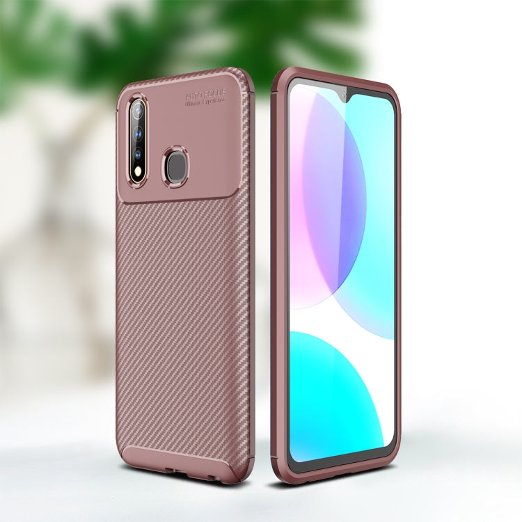 For Vivo U3 / Y19 Carbon Fiber Texture Shockproof TPU Case