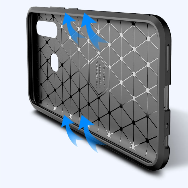 For Vivo U3 / Y19 Carbon Fiber Texture Shockproof TPU Case