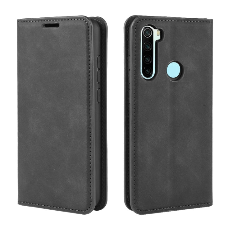 For Xiaomi Redmi Note 8 Retro-skin Business Magnetic Suction Leather Case with Holder & Card Slots & Wallet