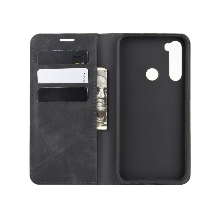 For Xiaomi Redmi Note 8 Retro-skin Business Magnetic Suction Leather Case with Holder & Card Slots & Wallet