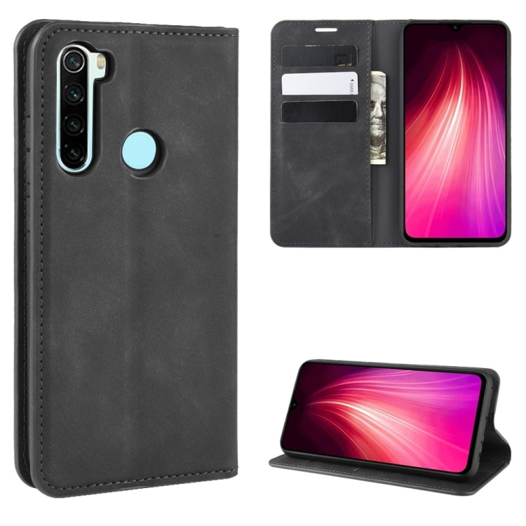 For Xiaomi Redmi Note 8 Retro-skin Business Magnetic Suction Leather Case with Holder & Card Slots & Wallet