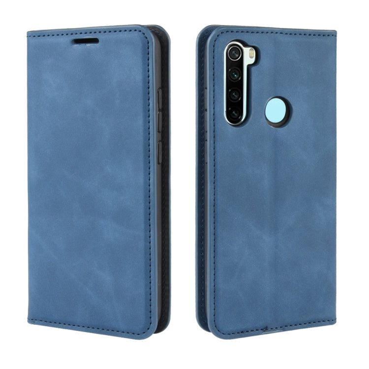 For Xiaomi Redmi Note 8 Retro-skin Business Magnetic Suction Leather Case with Holder & Card Slots & Wallet