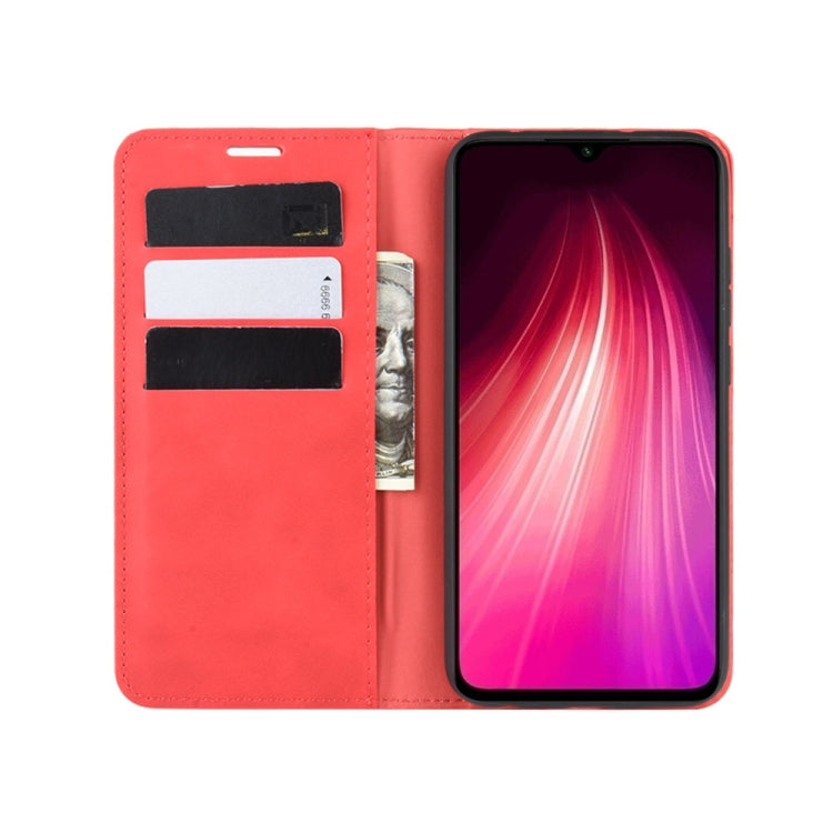 For Xiaomi Redmi Note 8 Retro-skin Business Magnetic Suction Leather Case with Holder & Card Slots & Wallet