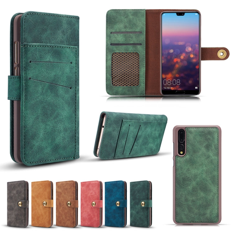 For Huawei P20 Pro Retro Magnetic Detachable Horizontal Flip Leather Case with Card Slots & Wallet & Photo Frame