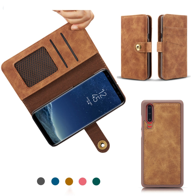 For Huawei P30 Retro Magnetic Detachable Horizontal Flip Leather Case with Card Slots & Wallet & Photo Frame