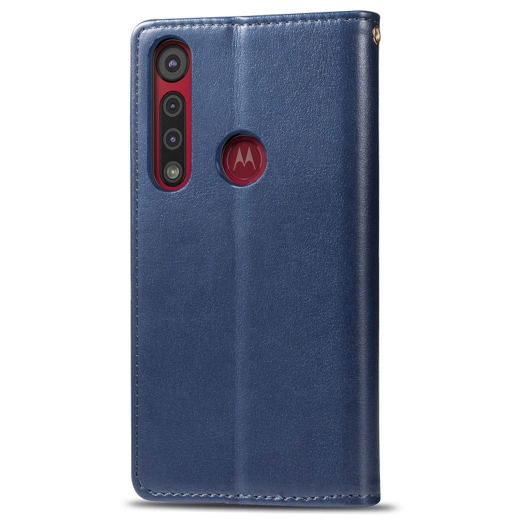 For Motorola Moto G8 Play Retro Solid Color Leather Buckle Phone Case with Lanyard & Photo Frame & Card Slot & Wallet & Stand Function