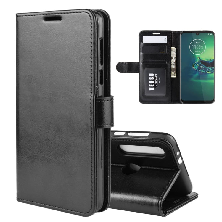 For Motorola Moto G8 Plus R64 Texture Single Horizontal Flip Protective Case with Holder & Card Slots & Wallet& Photo Frame