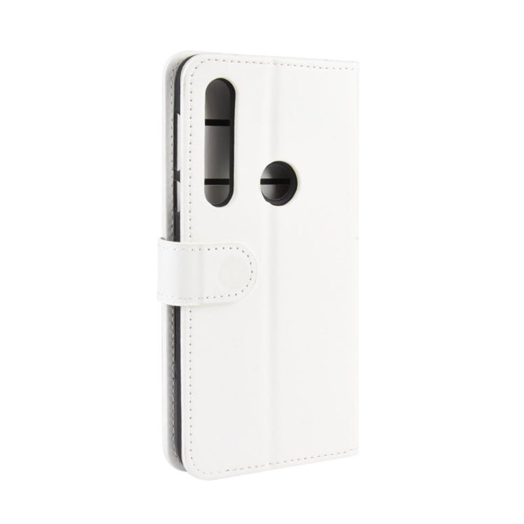 For Motorola Moto G8 Plus R64 Texture Single Horizontal Flip Protective Case with Holder & Card Slots & Wallet& Photo Frame