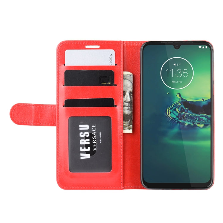 For Motorola Moto G8 Plus R64 Texture Single Horizontal Flip Protective Case with Holder & Card Slots & Wallet& Photo Frame